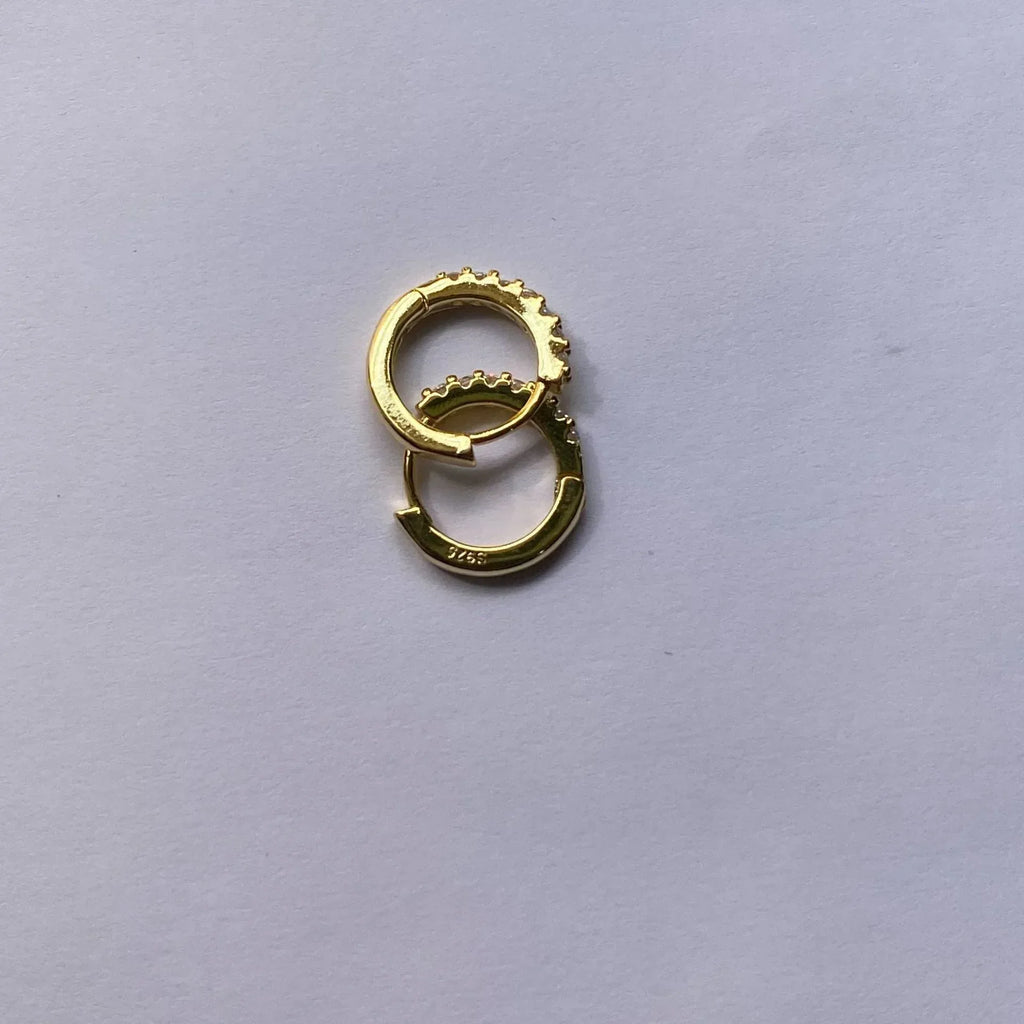 Diamond-embedded Gold-plated Versatile Earrings - Viexta