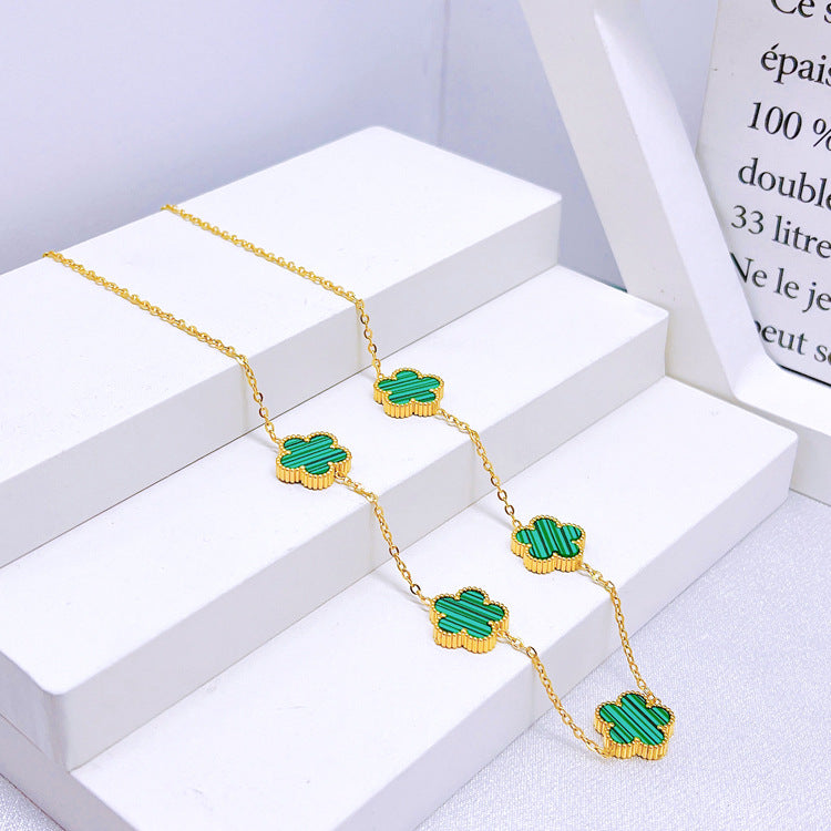 Five-leaf Flower Necklace Set