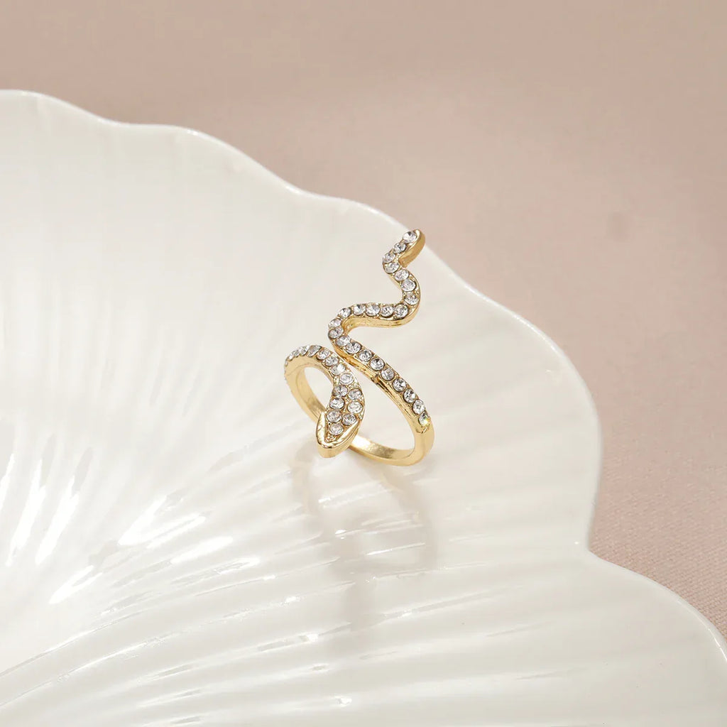 Rhinestone Snake Ring - Viexta