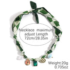 Summer Scarf Necklace Multi-pendant Pearl Silk Scarf Necklace - Viexta