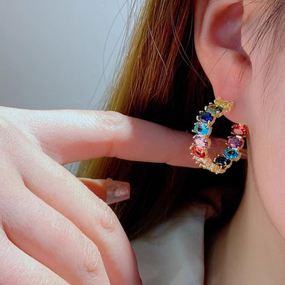 Vintage Zircon C- Shaped Ear Ring