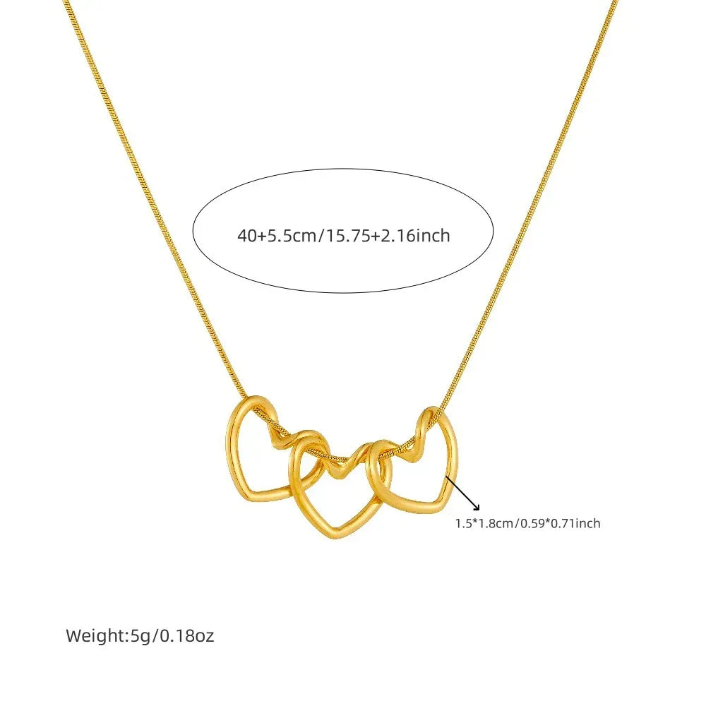 Simple Gold-plated Love Stainless Steel Necklace - Viexta