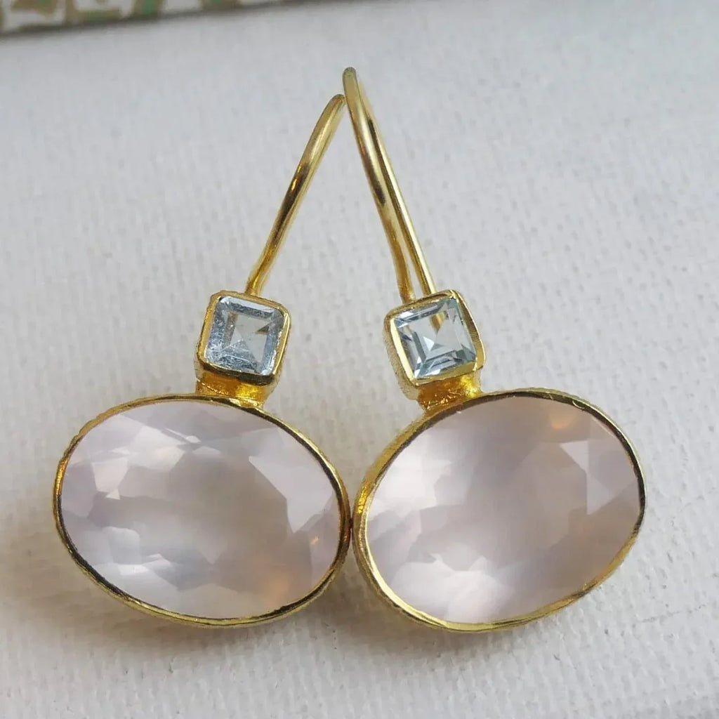 exaggerated-geometry-crystal-glass-long-earrings - Viexta