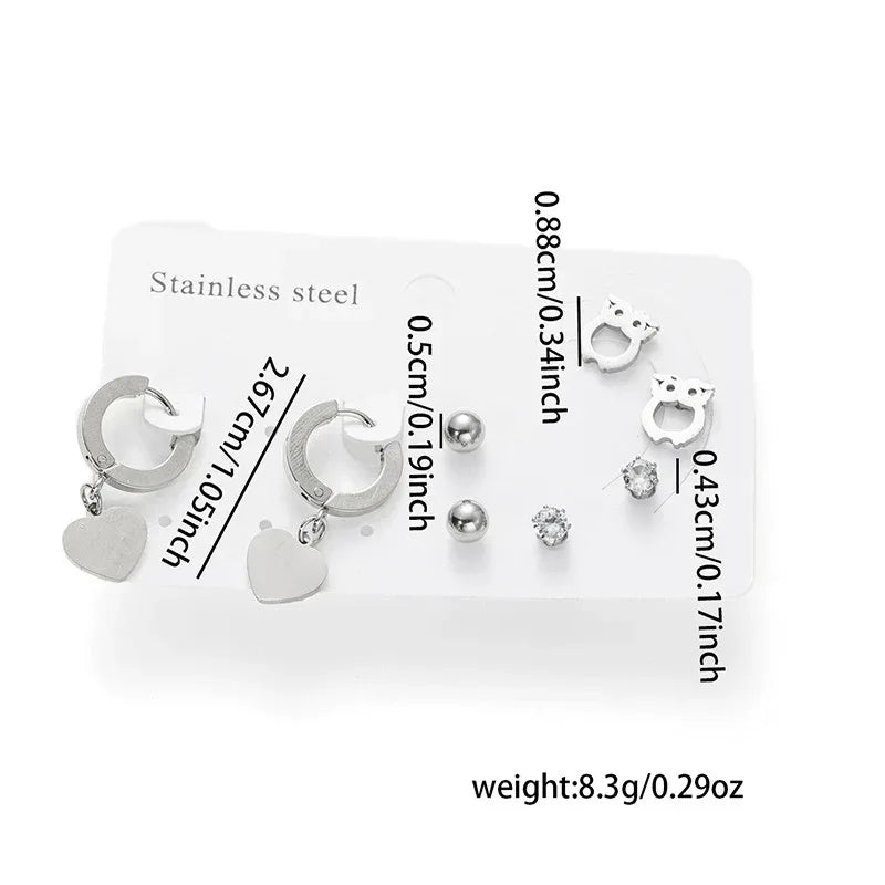Titanium Steel Earrings Set - Viexta