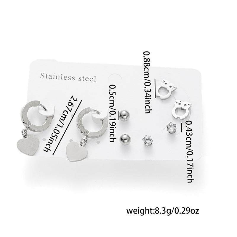 Titanium Steel Earrings Set