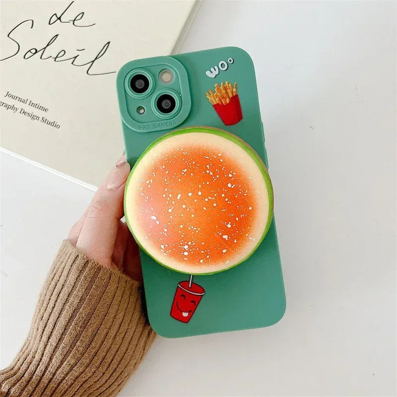hamburger-decompression-squeezing-toy-iphone-case - Viexta