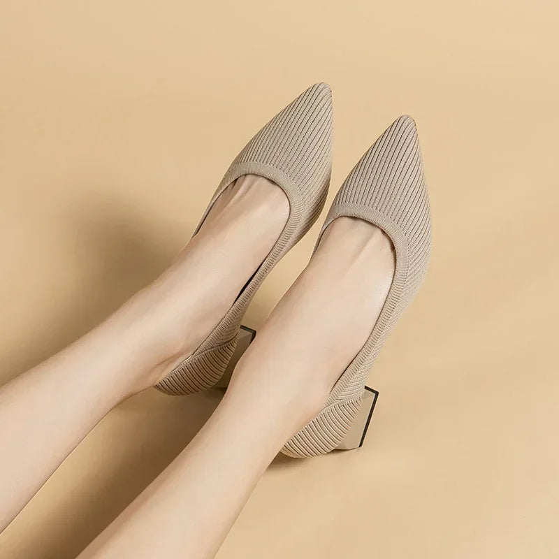 Pointed Shallow Medium High Heel - Viexta
