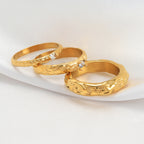 18K Gold-plated Round Surface Inlaid Pearl Ring