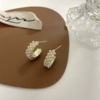 New C-type Inlaid Pearl Earrings - Viexta