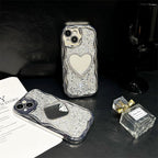 Heart Shape Mirror Sequins iPhone Case