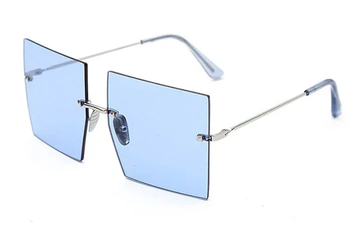 new-square-rimless-metal-sunglasses - Viexta