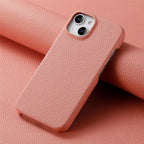 litchi-grain-plain-leather-iphone-case - Viexta