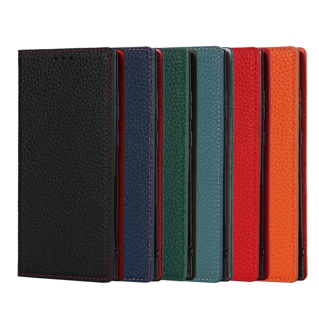 Litchi Leather Samsung Phone Case - Viexta