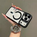 Hardware Lens Bracket Transparent Magnetic iPhone Case - Viexta