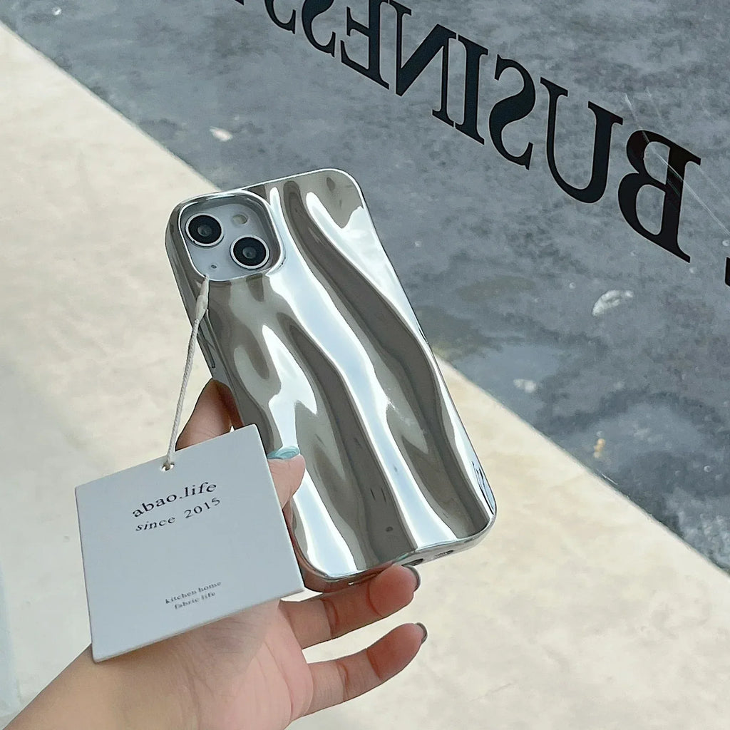 Silver Water Ripple iPhone Protective Case - Viexta