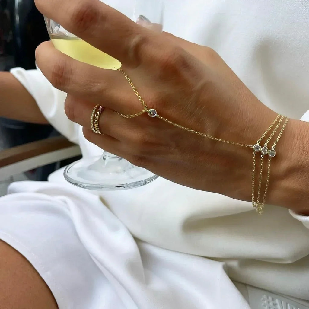 Zircon Layered Finger Chain - Viexta