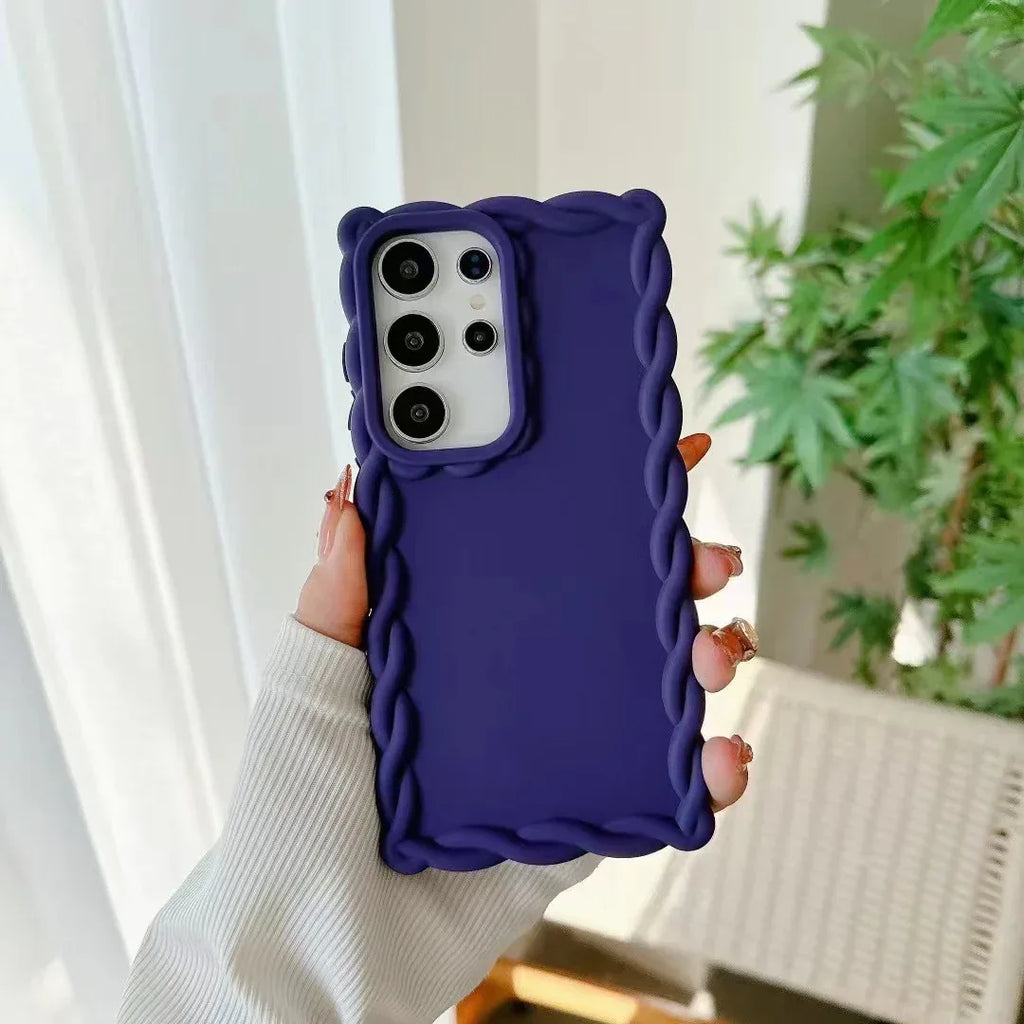 Hemp Pattern Drop-resistant Solid Color Samsung Phone Case - Viexta