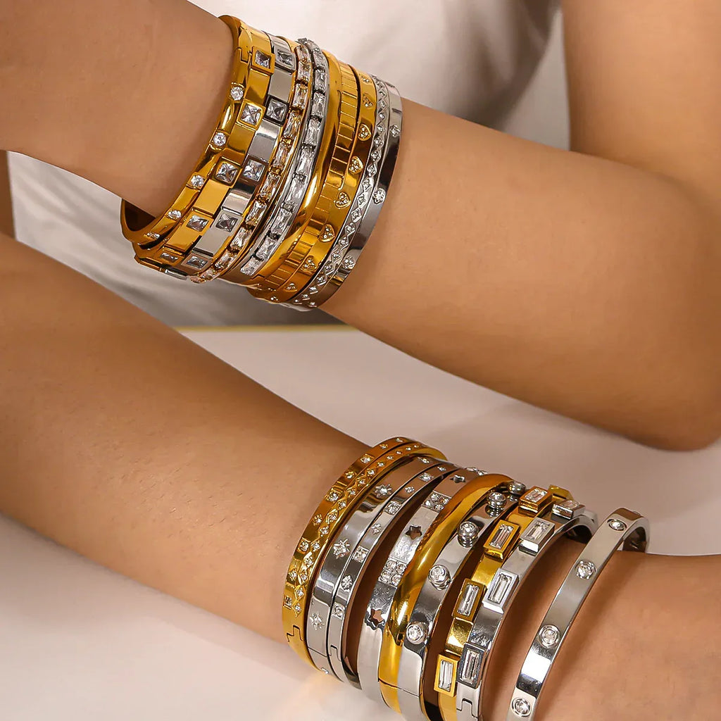 zircon-titanium-steel-electroplated-bracelet - Viexta