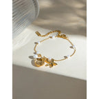 Stainless Steel Pearl Starfish Bracelet - Viexta