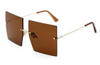 new-square-rimless-metal-sunglasses - Viexta