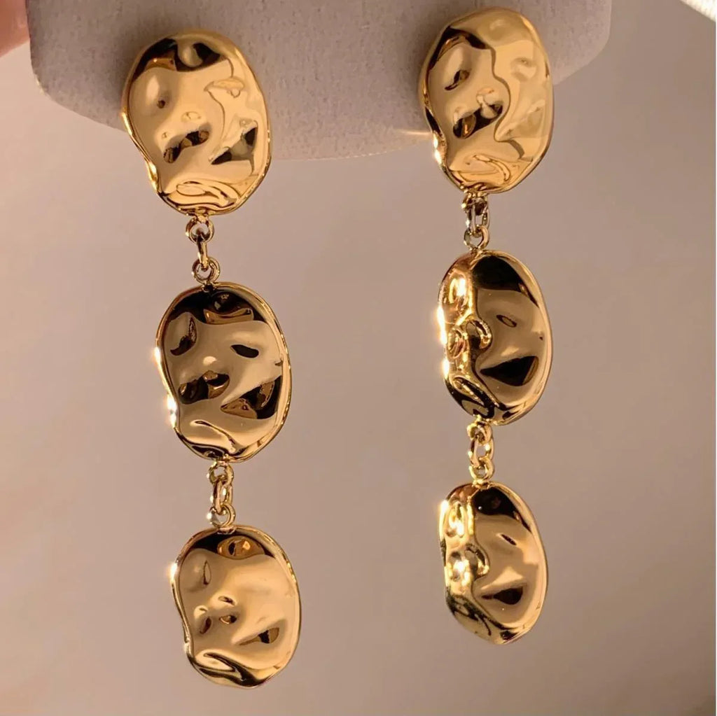 Stainless Steel Irregular Pendants Earrings - Viexta