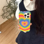 Rainbow Three-dimensional Love Drop-resistant IPhone Case - Viexta