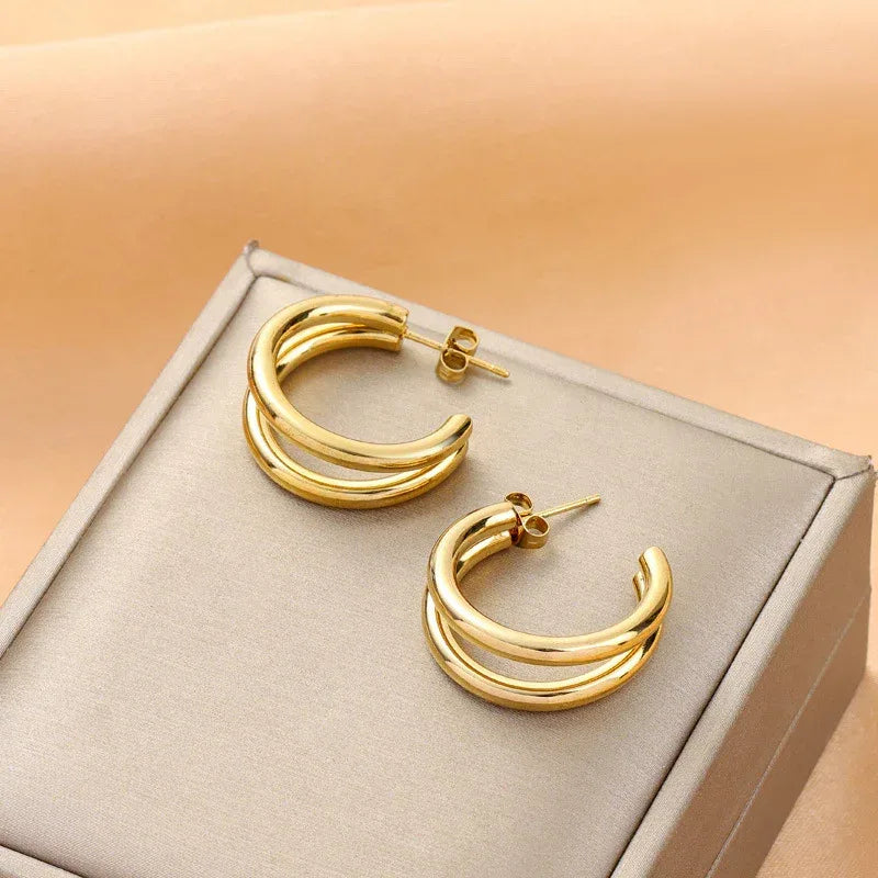 18k Trendy Hoops - Viexta
