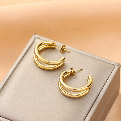 18k Trendy Hoops