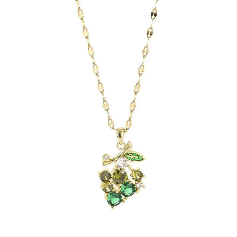 Emerald Grape Necklace For Women - Viexta