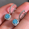 Square Round Diamond Earrings - Viexta