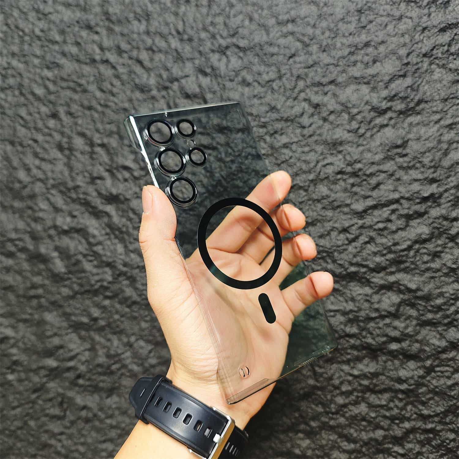 Frameless Magnetic Suction Lens Protector Frosted Samsung Case