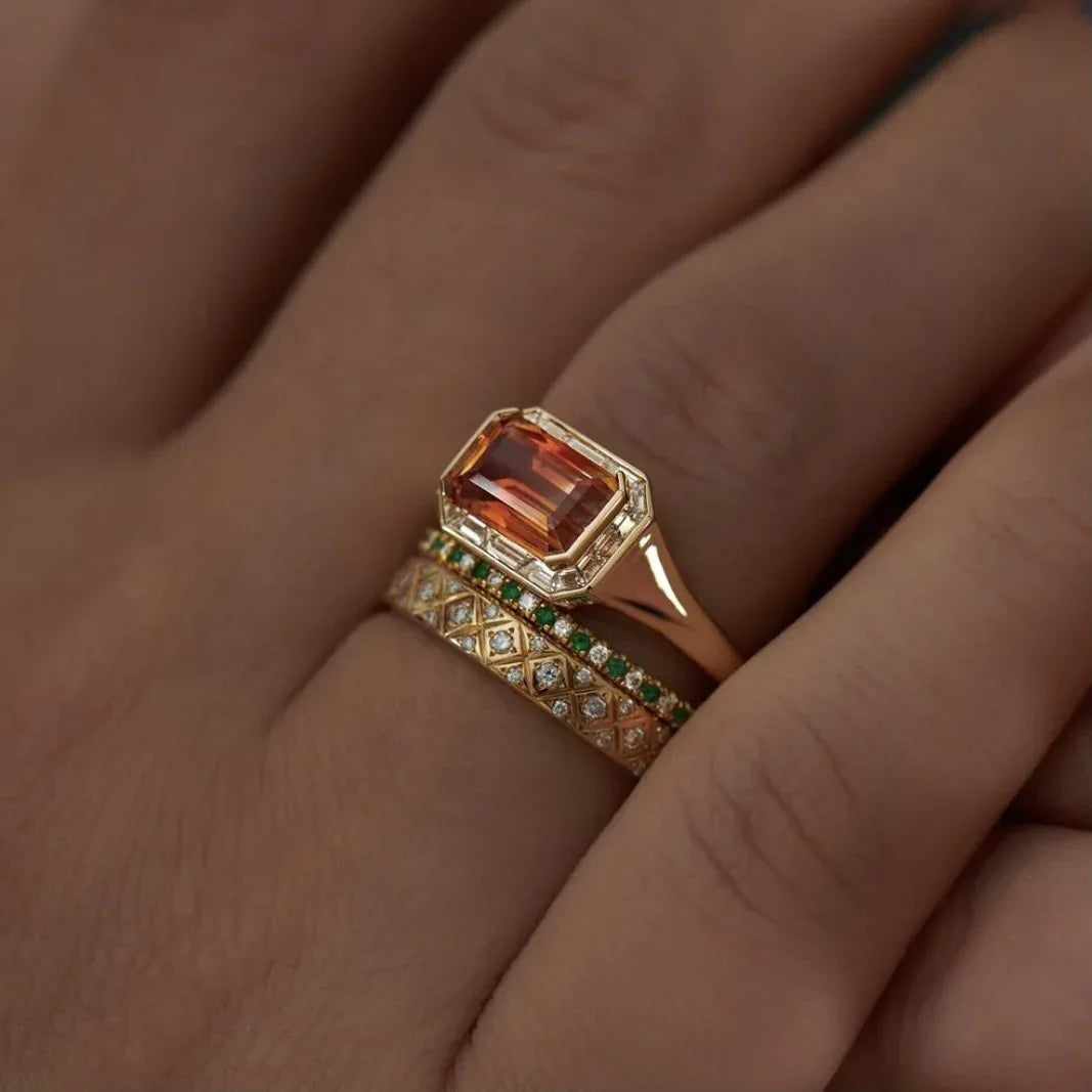 Gold Three-piece Ring - Viexta