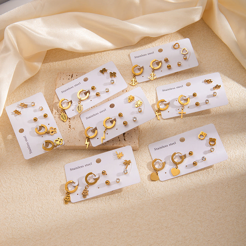 Titanium Steel Earrings Set