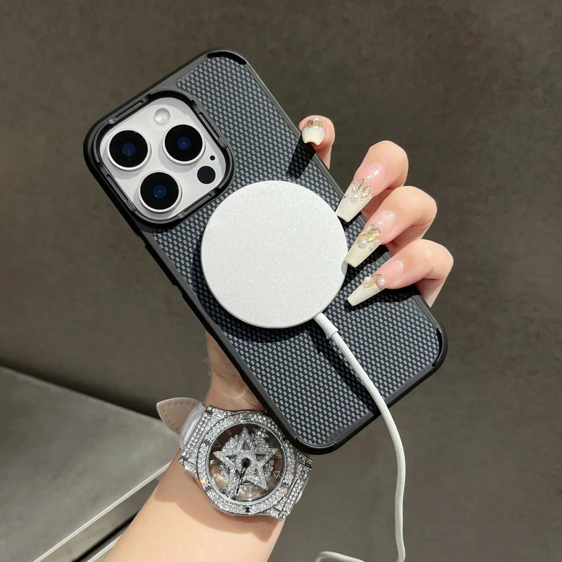 Carbon Fiber Magnetic Suction iPhone Case - Viexta