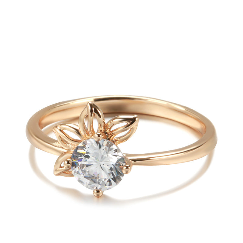 Rose Gold Petal Ring For Women