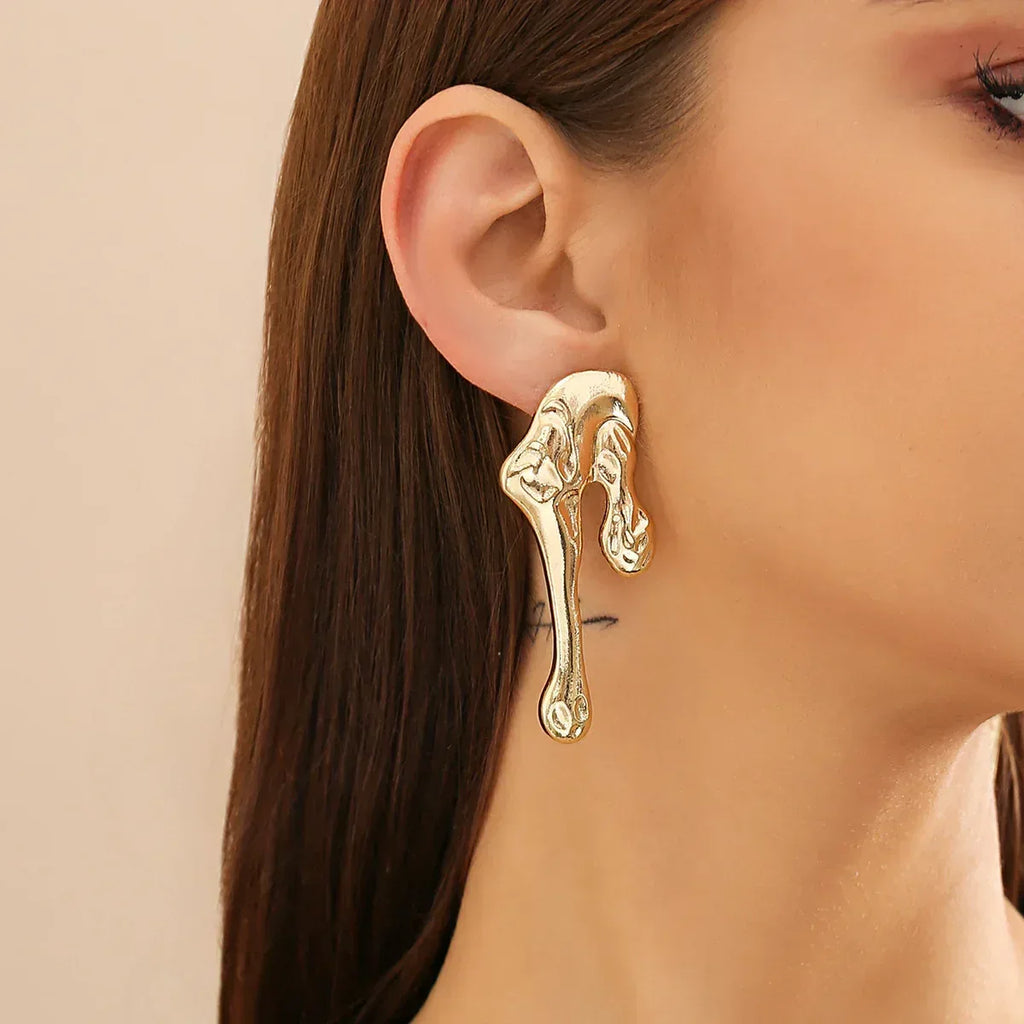Lava Geometric Liquid Stud Earrings - Viexta