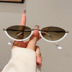 Triangle Cat's Eye Metal Small Frame Sunglasses