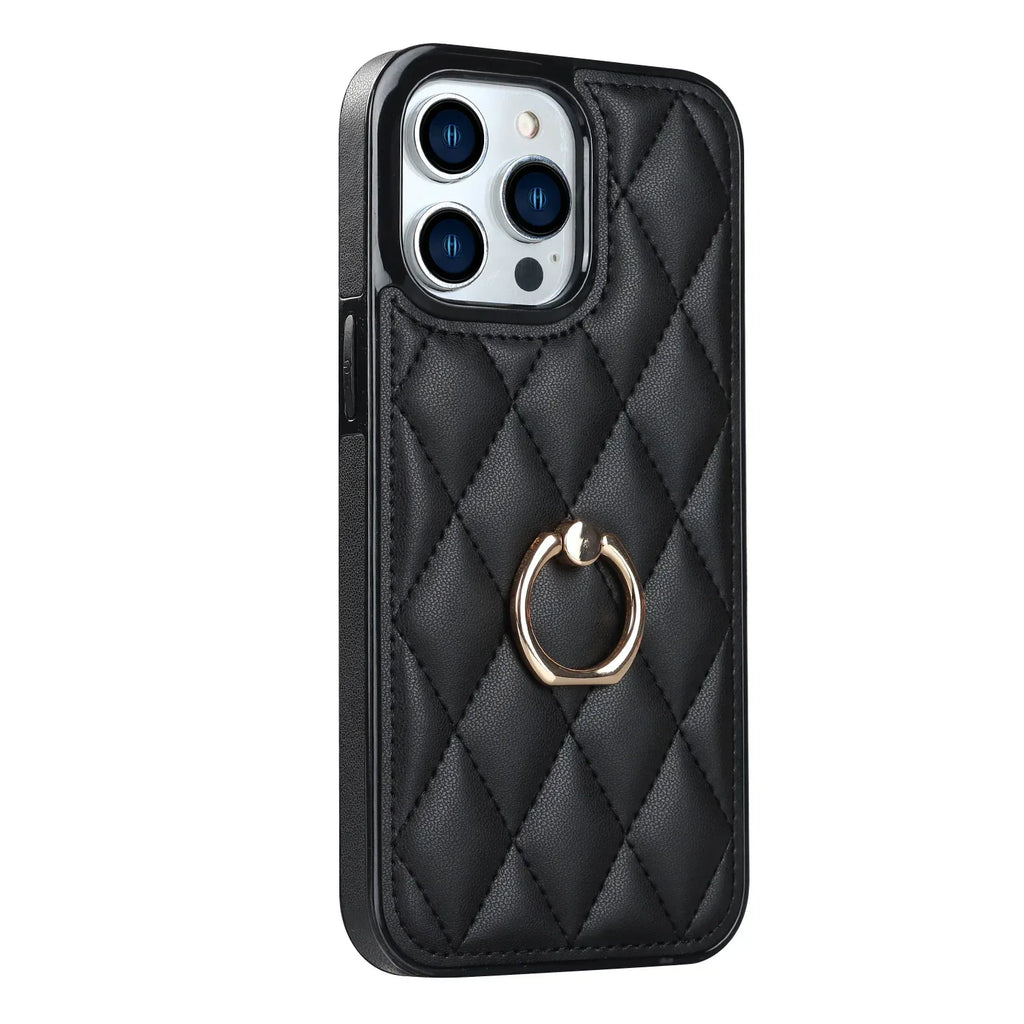 diamond-bracket-leather-iphone-case - Viexta