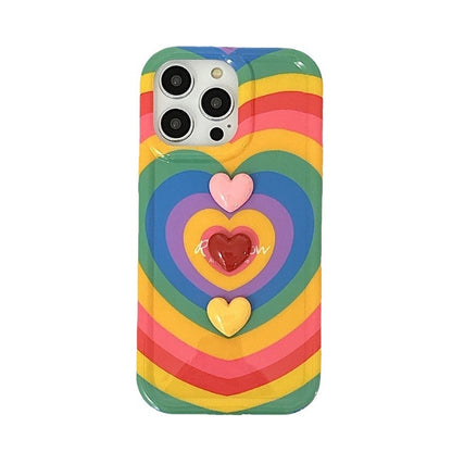 Rainbow Three-dimensional Love Drop-resistant IPhone Case