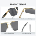 Women's Square Trimmed Sunglasses With Large Frame - Viexta
