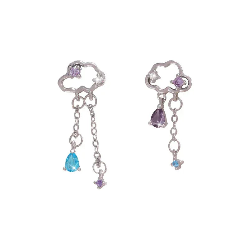 Hollow Cloud Tassel Stud Earrings For Women - Viexta