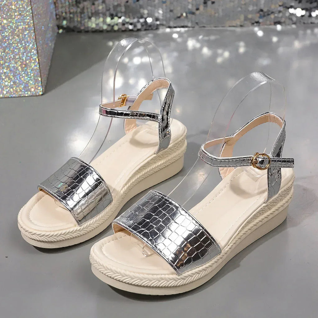 Shiny Thick Sandals - Viexta