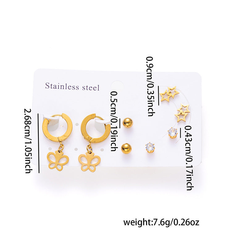 Titanium Steel Earrings Set