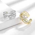 Double Butterfly Flash Zircon Ring - Viexta