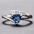 Women's Twisted Arm Micro-inlaid Blue Black Zircon Ring - Viexta
