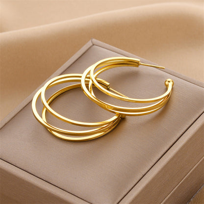 18k Trendy Hoops