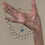 Aquamarine Zircon Tassel Necklace - Viexta