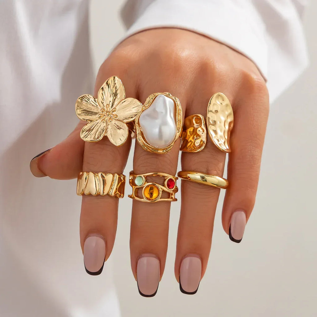 Baroque Pearl Ring Set - Viexta