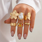 Baroque Pearl Ring Set