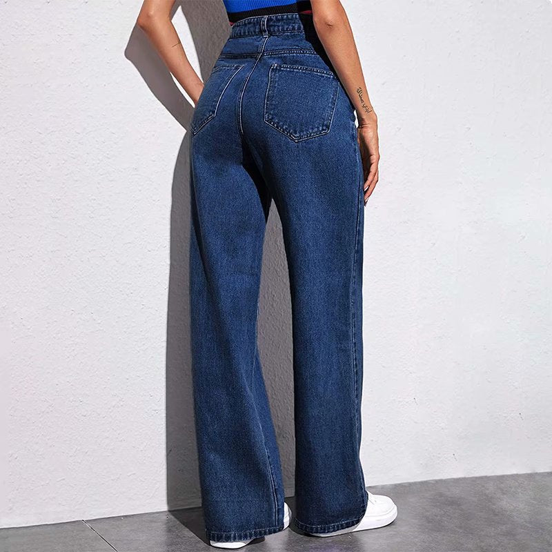 Women's High Waist Wide Leg Summer Jeans